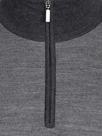 Джемпер, на молнии, стойка, с заплат. на рукав. (401, Серый, 50 - M)