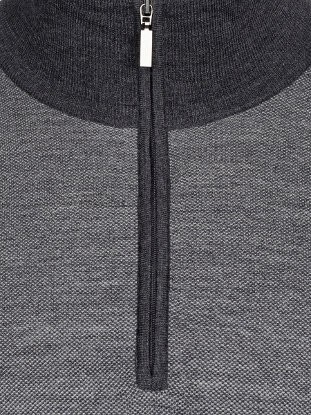 Джемпер, на молнии, стойка, с заплат. на рукав. (401, Серый, 50 - M)