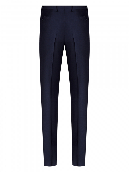 Брюки, Ravazzolo, средне-притал., с защипами, однотон. (75116, Темно-синий, 56 , R)