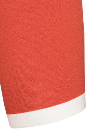 Поло на пуговицах,  короткий рукав, контрастный ворот (00028, Морковный/Молоч., 54 - XL  рукав 24 см)