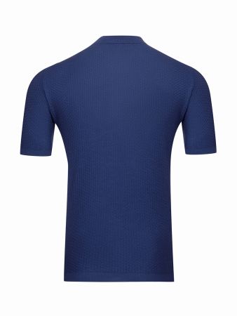 Поло SLIM, на пуговицах, короткий рукав, однотонное (080, Синий, 52)