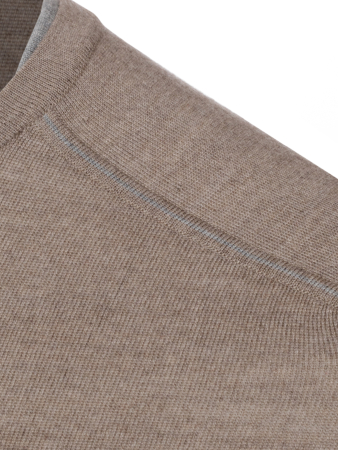 Джемпер, круглый ворот , дл/рукав (822, Бежевый/Серый, 50)