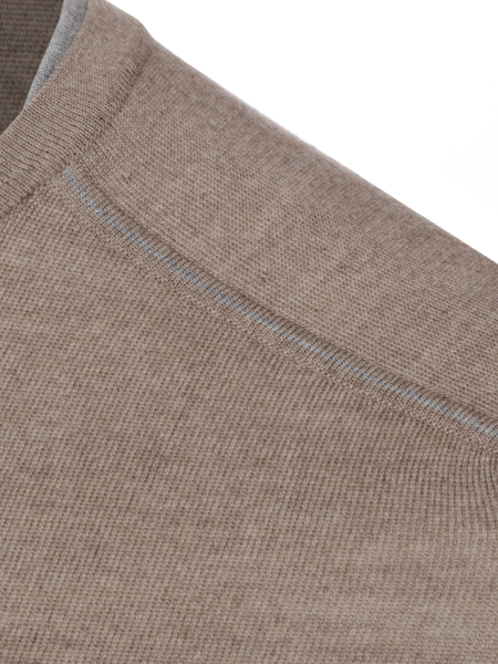 Джемпер, круглый ворот , дл/рукав (822, Бежевый/Серый, 50)