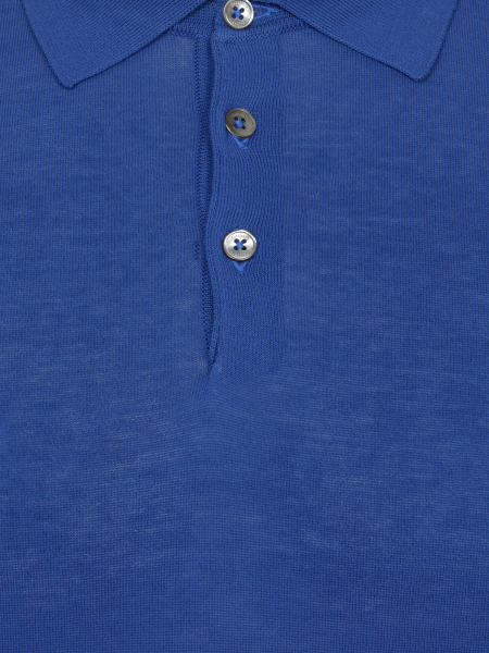 Поло SLIM,на пуговицах,корот.рукав.однотон. (080, Синий, 52)