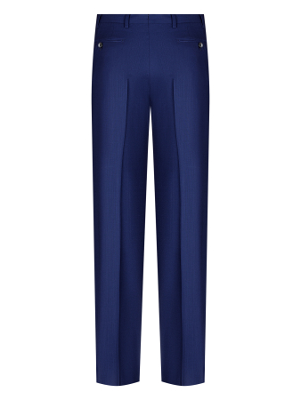 Брюки, Ravazzolo, средне-притал., с защипами, однотон. (12199, Синий, 48, R)