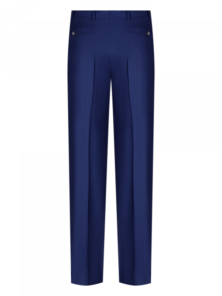 Брюки, Ravazzolo, средне-притал., с защипами, однотон. (12199, Синий, 48, R)