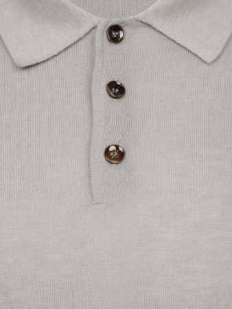 Поло, на пуговицах, длин. рукав (7008, Дымчатый, 48 - S)