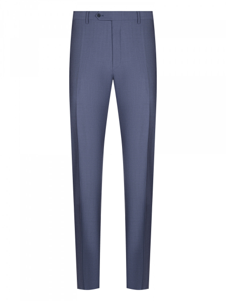 Брюки, Ravazzolo, средне-притал., без защипов, однотон. (58514, Серо-синий, 48, R)