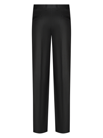 Брюки, Garderobe, классика, без защипов, в полоску (100, Черный, 52)