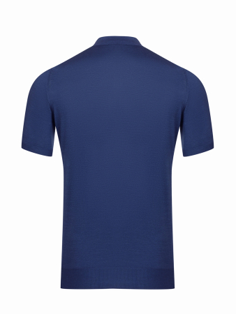 Поло SLIM, на пуговицах, короткий рукав, однотонное (080, Синий, 56 )
