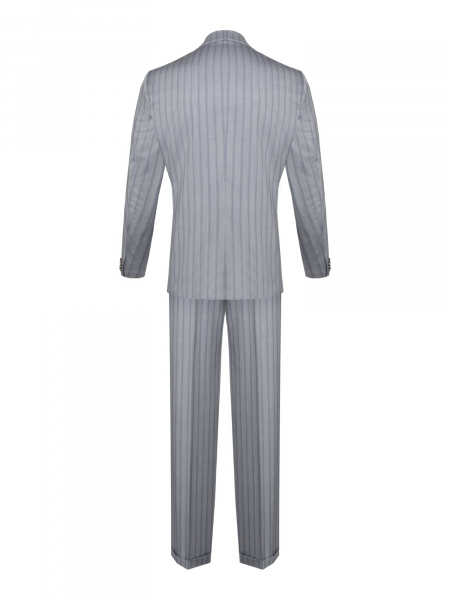 Костюм, EM, классика, полоска, 3 пугов./прорез.карм.с клап., 2шл, б.кл.с манж. (302, Асфальт, 58 , 6)