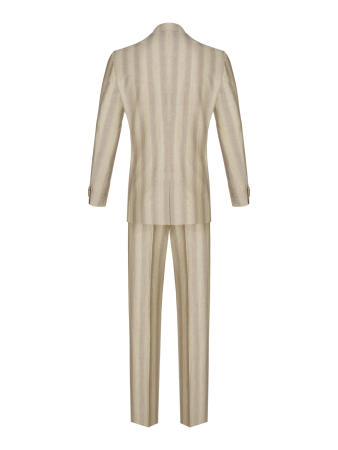 Костюм, U.S.Polo, классика, полоска, 3пуг., 1шл. (595, Песочный, 54 - XL, 8)