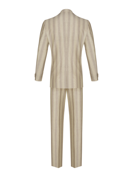 Костюм, U.S.Polo, классика, полоска, 3пуг., 1шл. (595, Песочный, 54 - XL, 8)