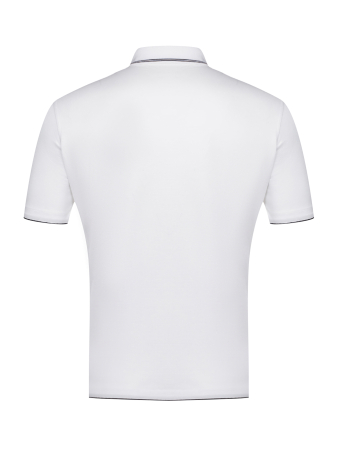 Поло Schiatti, ворот с окантовкой, кор/рукав, однотон. (3608, Белый, 58-3XL     рукав 25 см)