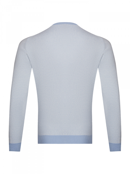 Джемпер, круглый ворот, длин. рукав (12, Голубой, 50 - M)