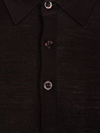 Поло, на пуговицах, дл/рукав (163, Темно-коричн., 48)