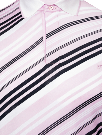 Поло в диагональную полоску, короткий рукав (L00, Сиреневый, 52 - L  рукав 25 см)