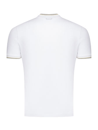 Поло, на пуговицах,  кор/рук., однотон. (001, Белый, 50)