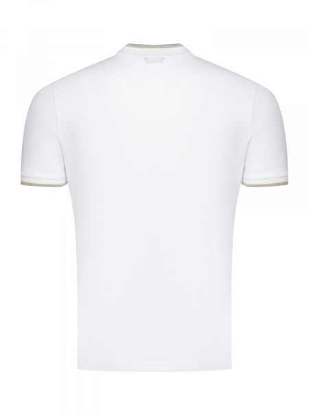 Поло, на пуговицах,  кор/рук., однотон. (001, Белый, 50)