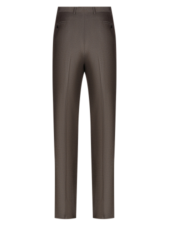 Брюки, Ravazzolo, средне-притал., с защипами, однотон. (14519, Коричневый, 52 - L, 8)