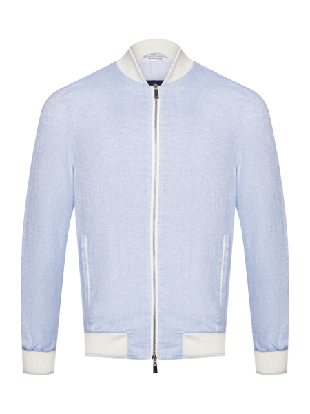 Ветровка, Schiatti, на молнии, на резинке, заплатки на рукавах, MALVITO (4006, Голубой, 52)