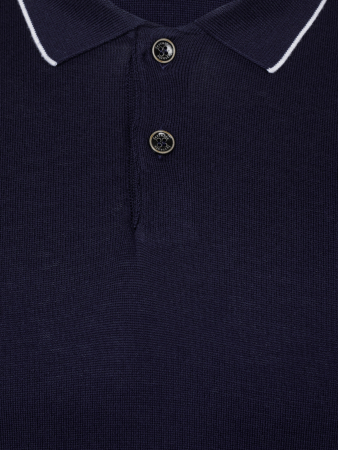 Поло , SF, однотонное, короткий рукав (146, Т-синий/Белый, 54-XL  рукав 22)