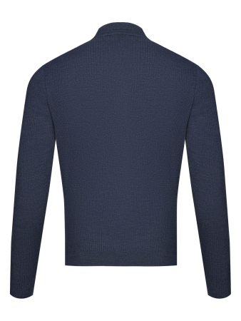 Поло, ворот стойка, пуговицы, однотон., дл/рукав (080, Синий, 52)