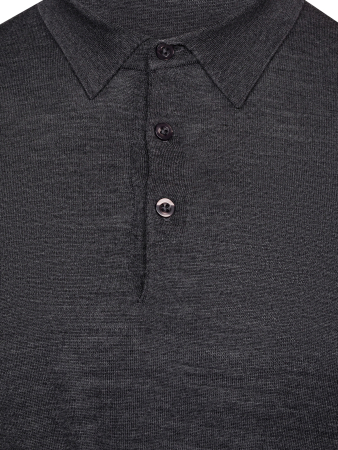 Поло, на пуговицах, дл/рукав (116, Темно-серый, 46)