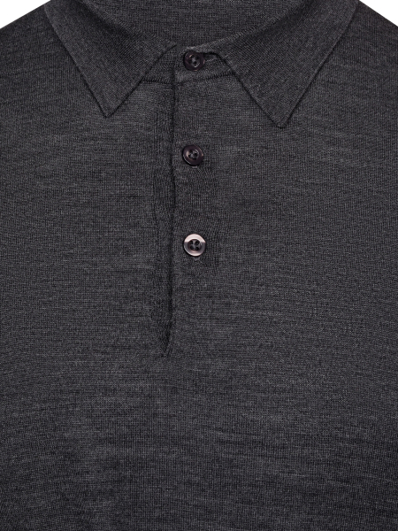 Поло, на пуговицах, дл/рукав (116, Темно-серый, 46)