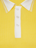 Поло на пуговицах,  короткий рукав, контрастный ворот (00021, Желтый/Молочный, 52 - L  рукав 24 см)