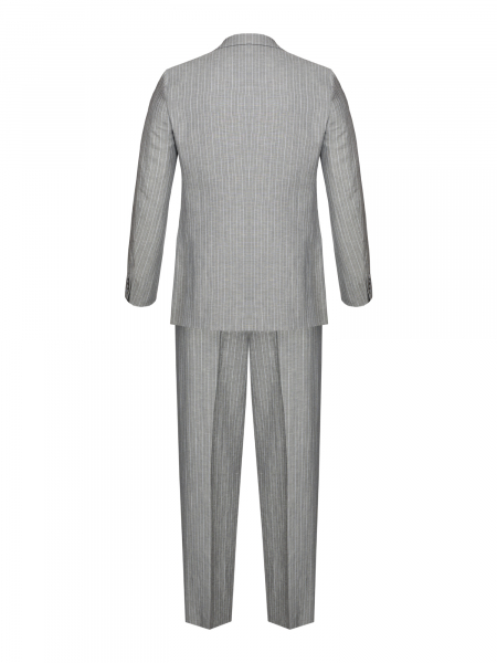Костюм, Ravazzolo, классический, полоска, 3 пугов., 2шл (43207, Серый, 50, R)