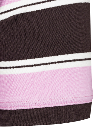 Поло в полоску, короткий рукав (400, Коричневый, 50 - M  рукав 23 см)