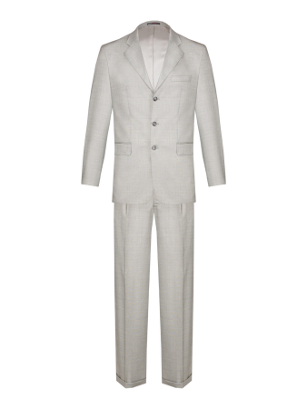 Костюм, EM, классика, однотон., 3 пугов./прорез.карм.с клап., 2шл, б.кл.с манж. (305, Серый, 52 , 8)