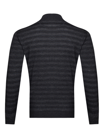 Джемпер, стойка, молния, в полоску (365, Темно-серый, 48 - S )