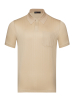 Поло ЕМ, однотонное, фактурная полоска, короткий рукав (900, Бежевый, 52 - L  рукав 25 см)