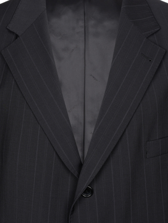 Костюм, Cacharel, классика, полоска, 3 пугов./прорез.карм.с клап., 2шл, б.кл.с манж. (001, Черный, 58 - 3XL, 6)