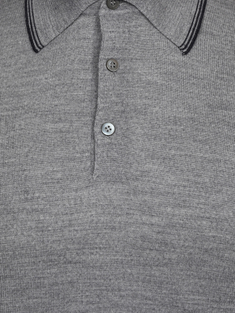 Поло, на пуговицах, длин. рукав (182, Серый, 50 - M)