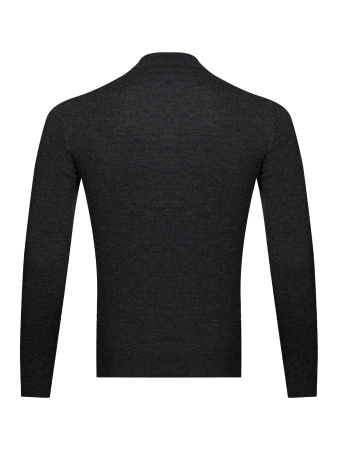 Поло, на пуговицах, длин. рукав (27, Темно-серый, 48 - S)