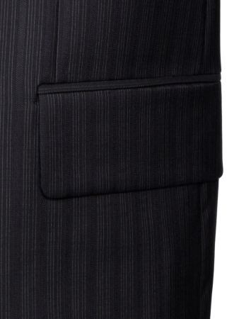 Костюм, EM, классика, в полоску, 3пуг., 1шл (108, Черный, 58 , 6)