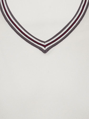 Пуловер Cacharel, V - образный ворот, длинный рукав (600, Белый, 56 - XXL рукав 64 см)