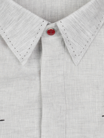 Сорочка, Torras, casual, длин. рук., однотон., льняная (00044, Серый, 60 )