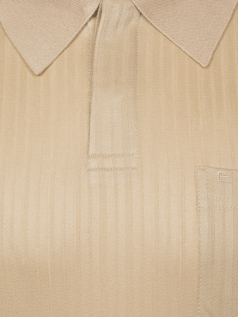 Поло ЕМ, однотонное, фактурная полоска, короткий рукав (900, Бежевый, 52 - L  рукав 25 см)