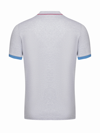 Поло на 2-х пуговицах,короткий рукав,однотон. (030, Серый, 54 )
