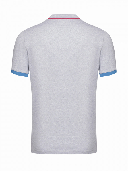 Поло на 2-х пуговицах,короткий рукав,однотон. (030, Серый, 54 )