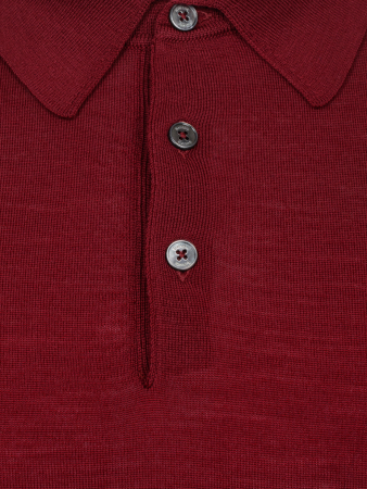 Поло на пуговицах, однотон. дл/рукав (029, Вишня, 50)
