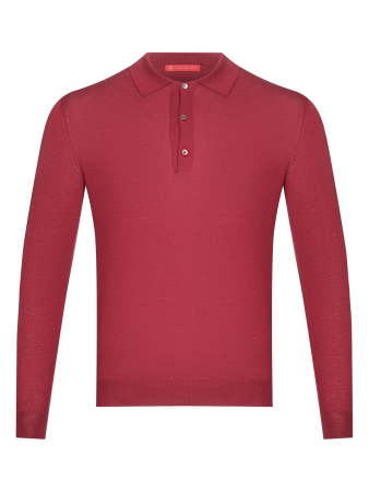 Поло, на пуговицах, длин. рукав (4279, Красный, 46 - XS     )