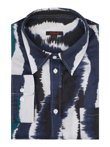 Сорочка, Torras, casual, длин. рук., льняная (00038, Разноцветная, 54 )