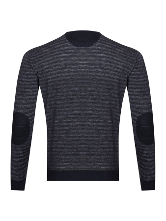Джемпер, круглый ворот, в полоску (312, Черный, 46 - XS     )