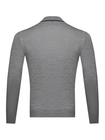 Поло, на пуговицах, длин. рукав (182, Серый, 50 - M)