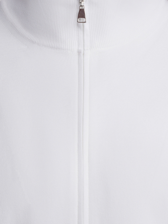 Кардиган, ворот-стойка на молнии, длинный рукав (2102, Белый, 52 - L  рукав 62 см)